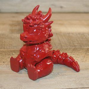 Baby Dragon Fauna 3D Printed Articulated Flexi Fidget Desk Toy Action Figure Red